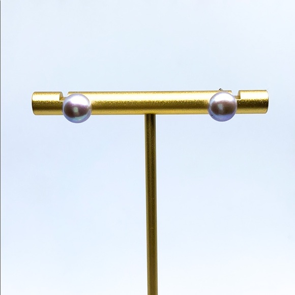 NWOTGray Natural Pearl 925 Sterling Silver Earring - Picture 4 of 6